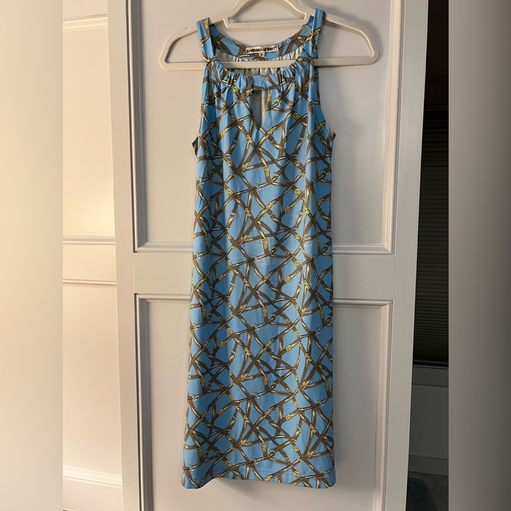 Barbara Gerwit Sleeveless Halter Keyhole Equestrian Horse Bridle Dress Medium